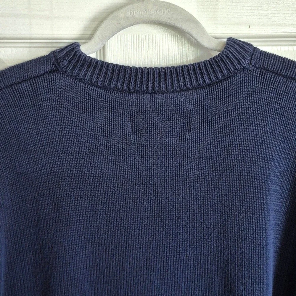 Vintage Eddie Bauer navy blue heavyweight cotton sweater mens large
